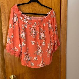 Coral off the shoulder top